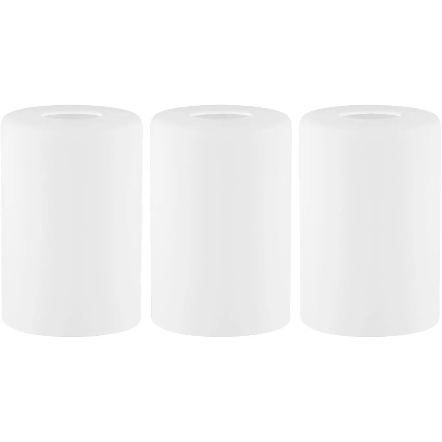 3 Pack Frosted Opal White Glass Lamp Shade, Lip-less Cylinder Glass Light Fixture Cover, Replacement Globe for Chandelier, Pendant, Vanity Light