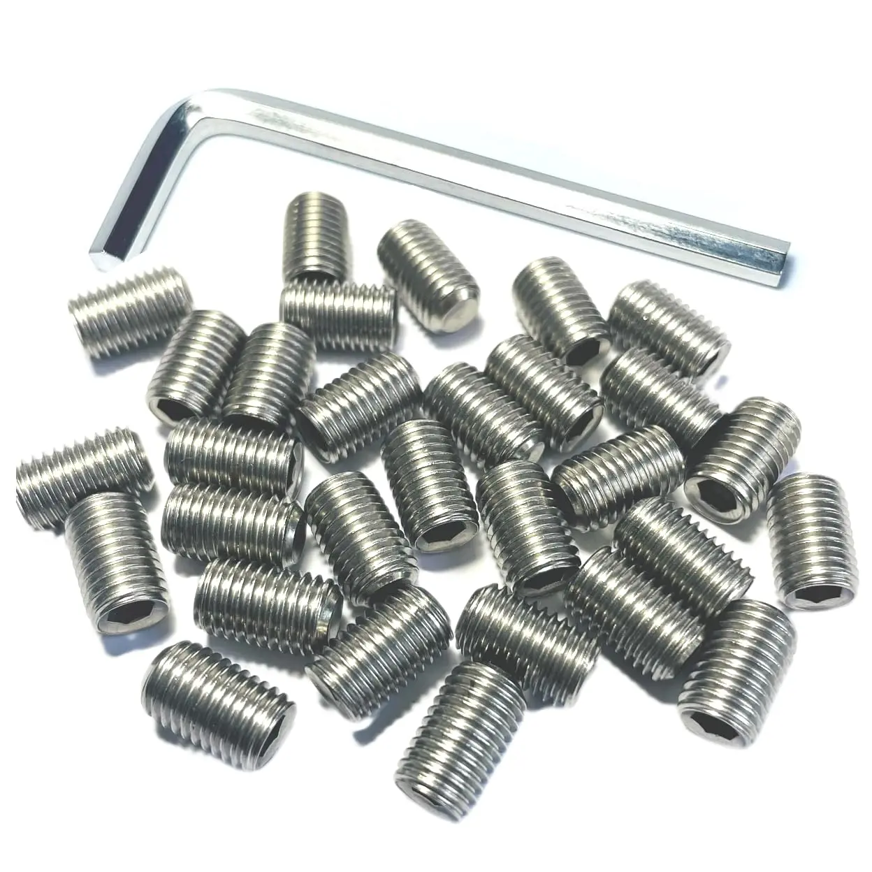 30 count 5/16-24 x 1/2" inch Set Screws 304 Stainless Steel Allen  Hex Hexagon Socket Set Screws with Allen Wrench,Set Grub Screws Hex Allen  Socket Set Screws.(1/2" Length)