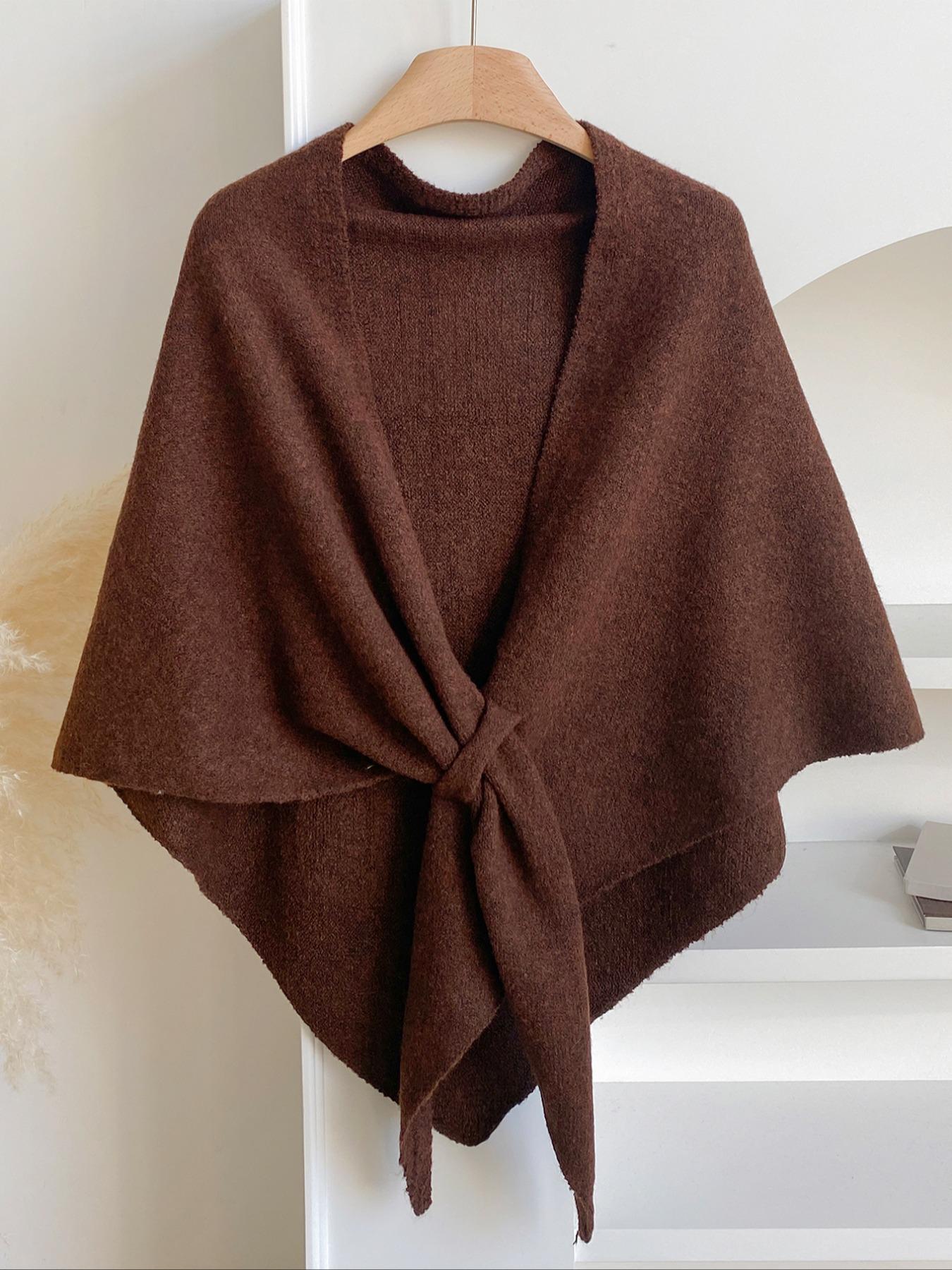 Women's Trendy Solid Knitted Shawl, Casual Soft Comfortable Scarf for Daily Wear, Fashion Accessories for Women & Girls Women's Trendy Solid Knitted Shawl, Casual Soft Comfortable Scarf for Daily Wear, Fashion Accessories for Women & Girls