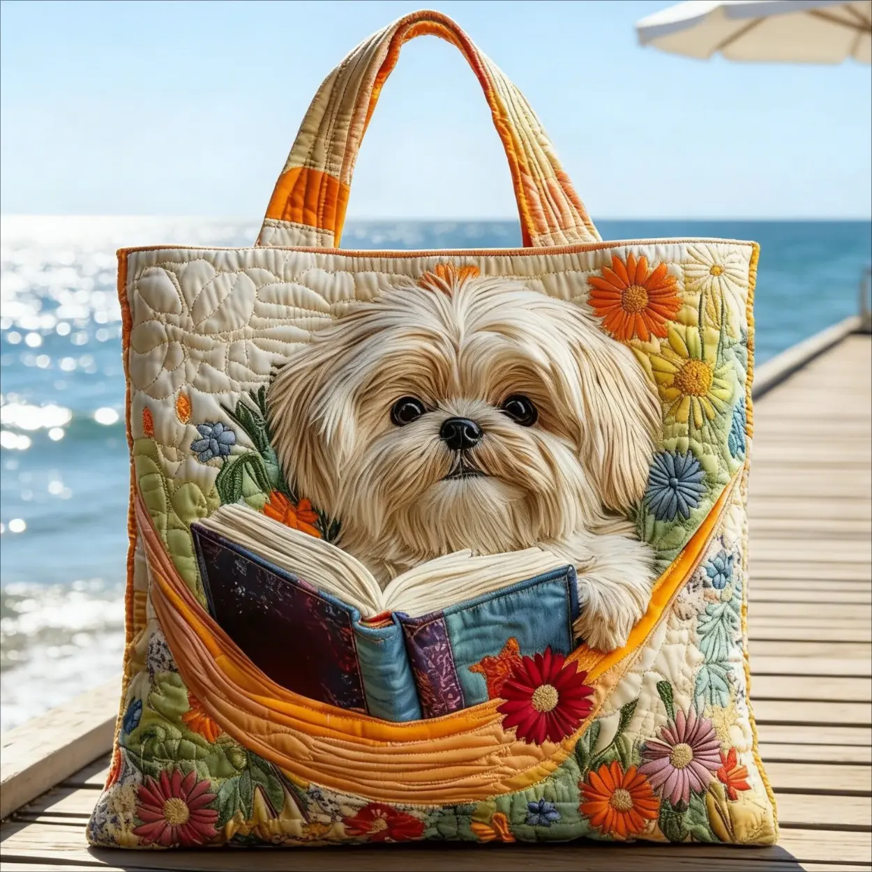 Animal Theme Quilted Tote Bag Comfortable Fabric Large Capacity Storage Tote Bag Dual-Purpose for Daily Commuting And Travel Hand Washable Or Professional Dry Clean Unisex Tote Bag Casual Style Cute Gift for Pet Lovers,Men's,Adjustable,camping essentials