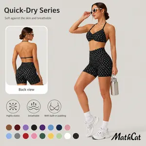 Women's Mathcat 2-Piece Booty Lifting Shorts Set - High Elastic, Breathable Gym Yoga Suit with Tummy Control Athleisure