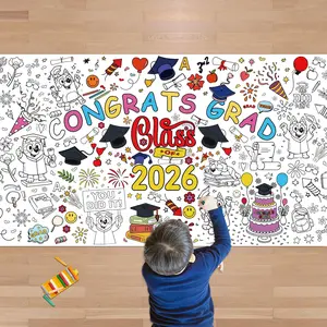 Giant Graduation Coloring Tablecloth 72x30 Inches Paper Coloring Banner Graduation Gifts Games Activities Party Decorations for Preschool 5th Grade