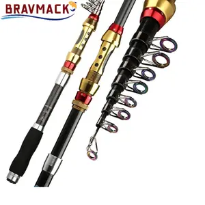 BRAVMACK Carbon Fiber Telescopic Fishing Rod, 1.8-3.6m Rotating Reel, Ideal for Nearshore Fishing, Durable & Lightweight Design