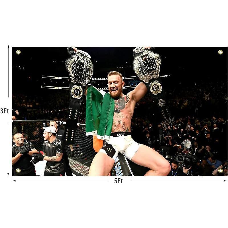 Conor McGregor Boxing 3x5FT Flag Funny Poster Durable Man Cave Wall Flag for College Dorm Room Decor Banners Ornaments Decoration Print  Tapestry
