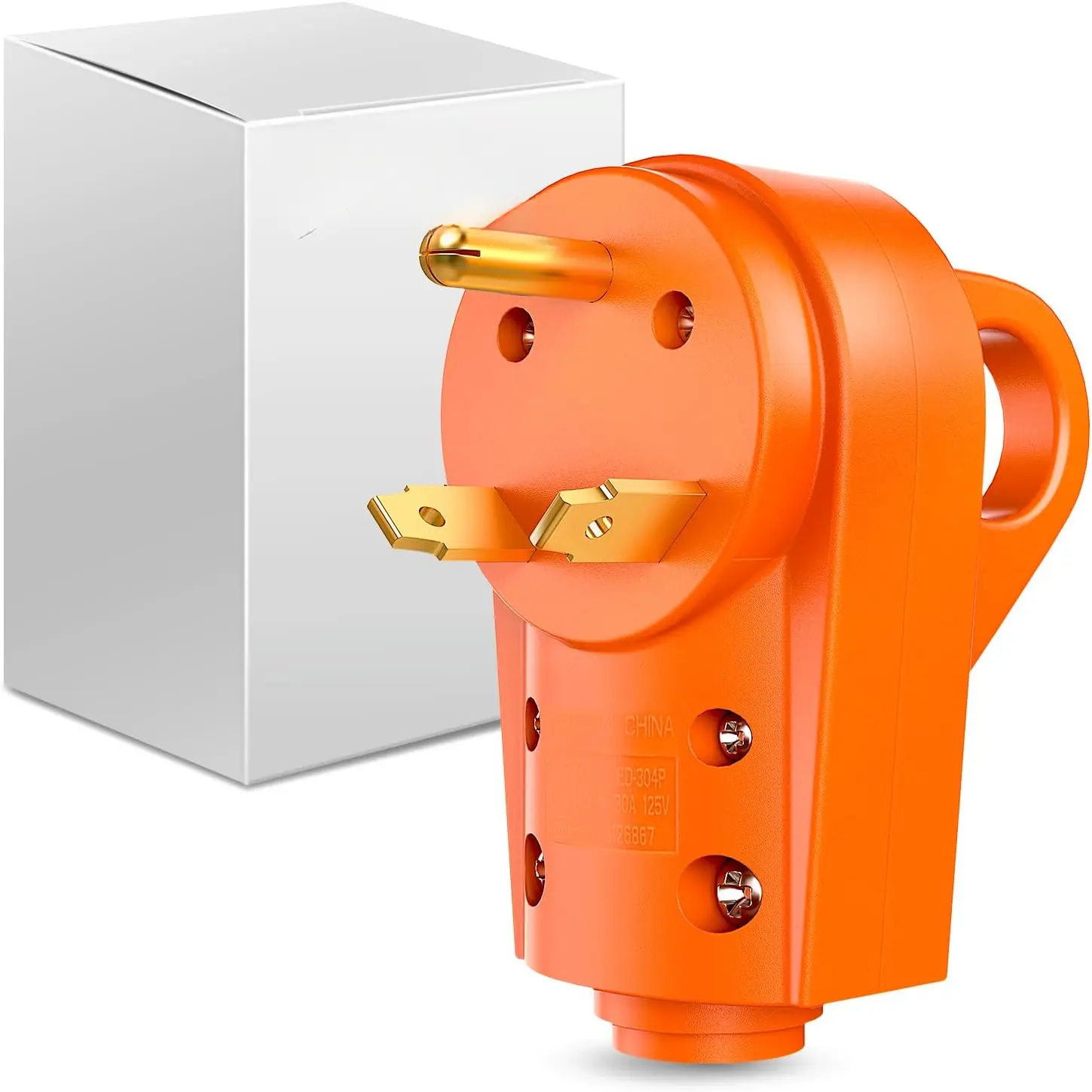 30 Amp RV Replacement Plug 125 Volt Heavy Duty Male with Handle ETL Listed NEMA TT-30P for Camper Caravan Motorhome Van Trailer