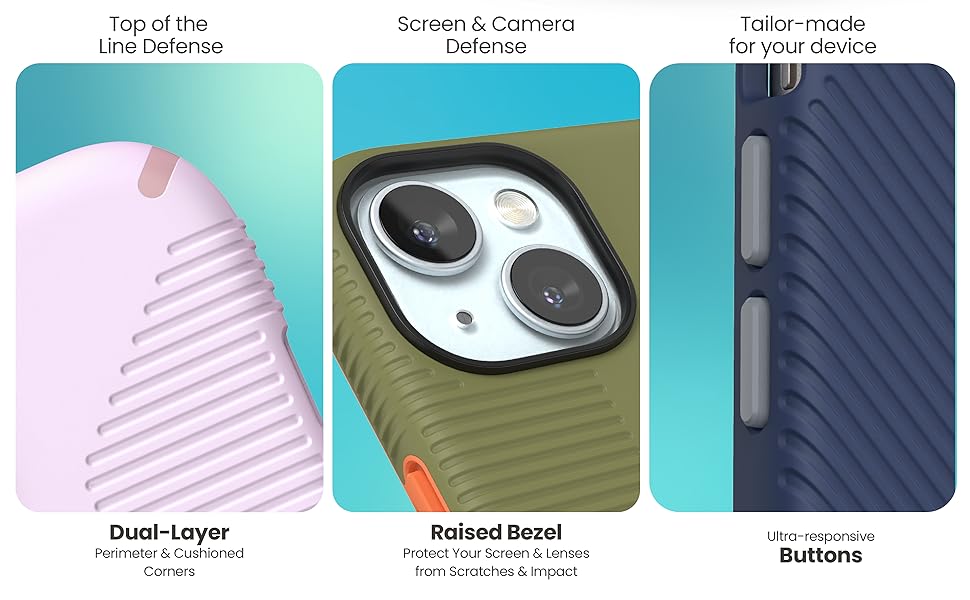 Speck iPhone 15 Case - Built for MagSafe, Drop Protection Grip – for iPhone 15 iPhone 14 & iPhone 13 - Scratch Resistant, Soft Touch, 6.1 Inch Phone Case - CandyShell Grip Black/Slate Grey