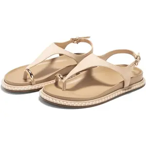 Coutgo Women's Cute Toe Ring Flat Sandals - T-Strap, Ankle Strap, Comfortable Footbed Flip Flops for Summer Beach, Women's Sandals