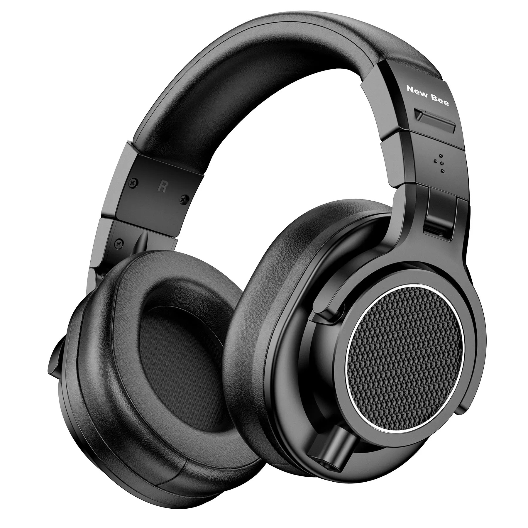 New Bee Professional Studio Headphones, Wired Over-Ear, High Resolution Audio, Comfortable Ear Pads, 6.35mm Adapter, Wired Headset