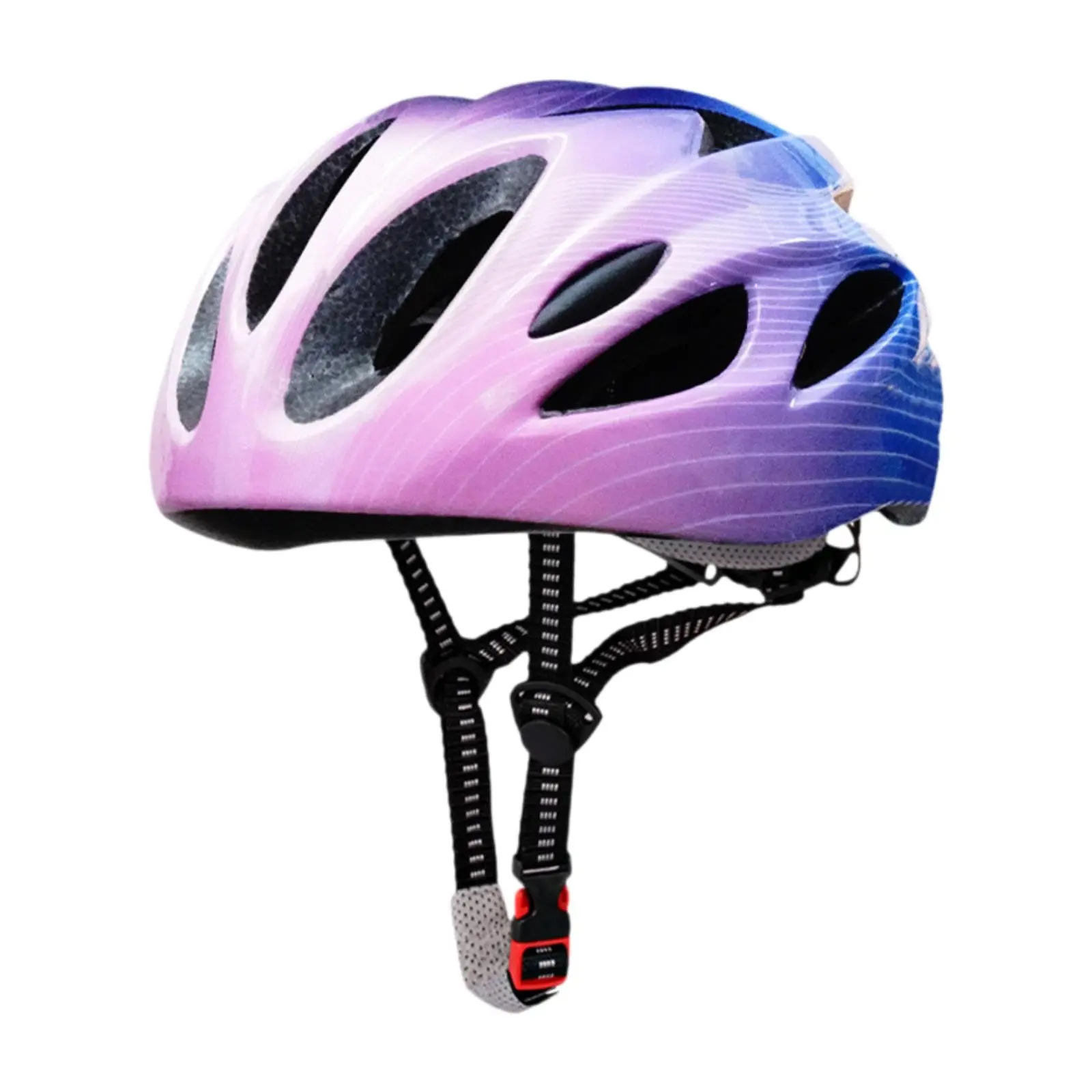 Gradient Wave Pattern Bike Helmet, One-Piece Molded Skateboard Balance Bike Helmet, Blue Gradient M Size, Bicycle Helmet