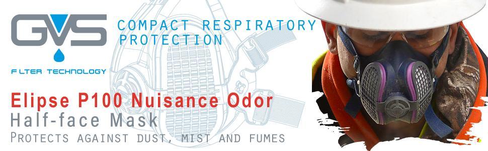 GVS SPR456 Elipse P100 Nuisance Dust Half Mask Respirator with replaceable and reusable included, M/L Size GVS SPR456 Elipse P100 Nuisance Dust Half Mask Respirator with replaceable and reusable included, M/L Size