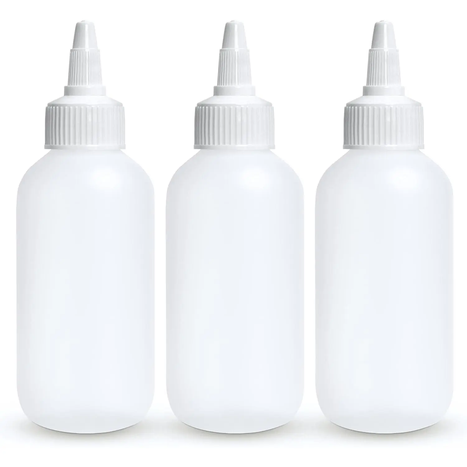 Condiment Squeeze Bottles - 4 OZ  Empty Bottles, Twist Top Cap, Leak Proof -  for Ketchup, Mustard, Syrup, Sauces, Dressing, Oil, Arts and Crafts,  Plastic - 3 PACK