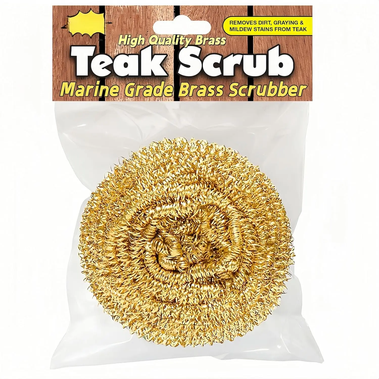 Marine Grade Brass Teak  not  Stainless Steel Scrub Scouring Pad | Gentle Non-Scratch Deck | Rustproof |  Yacht  Restorer - Refinish  Furniture & Boat Teak
