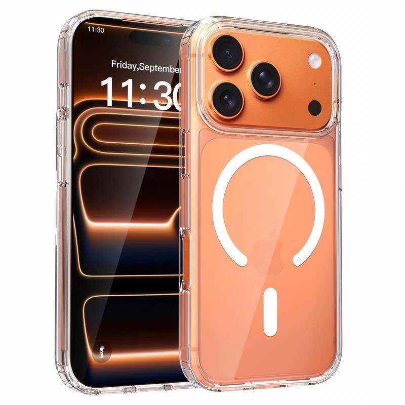 Transparent Magnetic Phone Case for iPhone 17 Pro Max / 17 Air / 17 Pro / 16 Pro Max / 16E / 15 Plus / 14 Pro Max / 13 / 12 / 11, Compatible with MagSafe, High Transparency Anti-Yellowing, Military-Grade Shockproof Protection