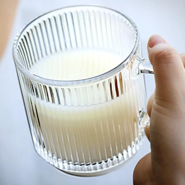 6 PACK Premium Glass Coffee Mugs with Handle, 12 OZ Classic Vertical Stripes Glass Coffee Cups, Transparent Tea Cup for Hot/Cold Beverages, Glassware Set for Americano, Latte, Cappuccino