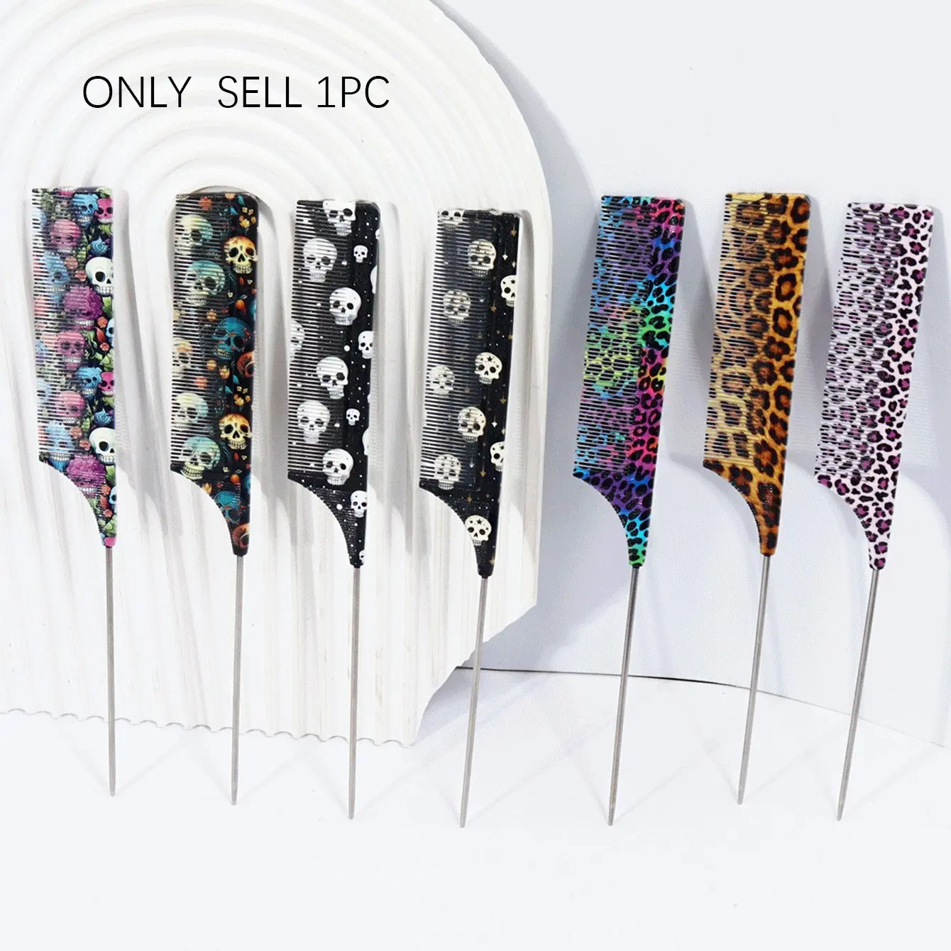 Professional Rat-Tail Comb with Fashionable Design, Anti-Static Heat Resistant, Durable Hair Brush, Barber Tool, Hair Texture Comb, Single Item