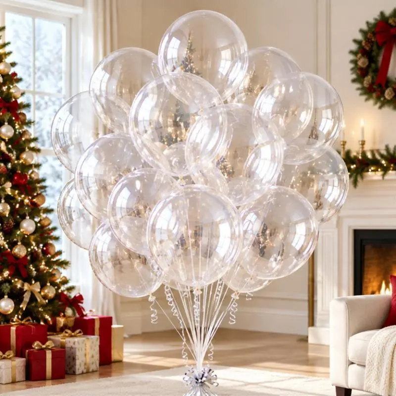 20Pcs 24 Inch Christmas Bobo Balloons - PVC Bubble for Wedding & Party Decor