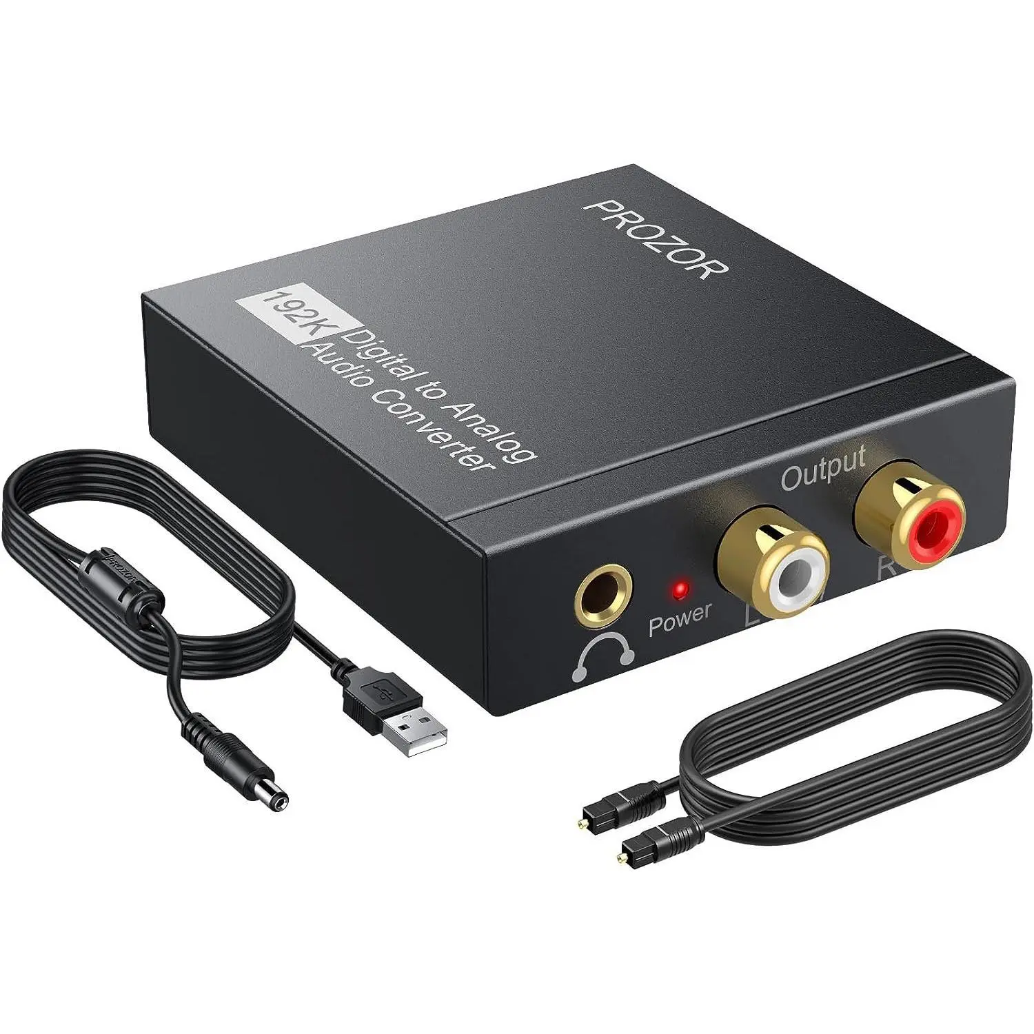 PROZOR 192KHz Digital to Analog Audio Converter DAC Digital SPDIF Optical to Analog L/R RCA Converter Toslink Optical to 3.5mm Jack Adapter for PS3 HD DVD PS4 Amp Apple TV Home Cinema Accessories