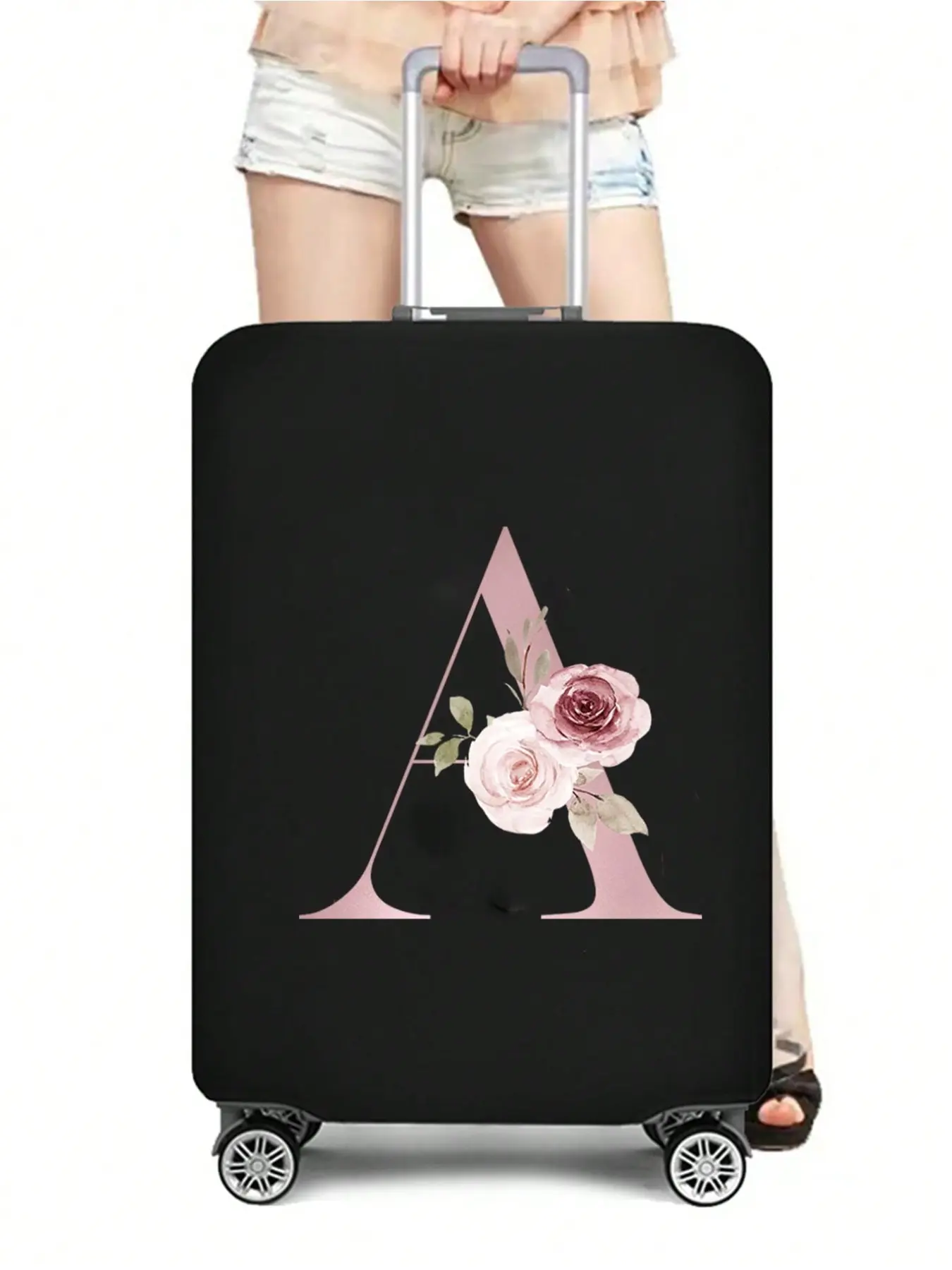 Fashionable letter print luggage cover, portable suitcase protector, travel accessory, suitable for 18-24 inch luggage