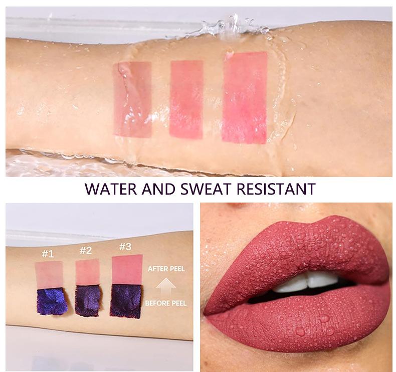 3PCS Orange Red Peel Off Lip Stain Tints for Women, Liquid Lipstick Peel off Lip Stain Long Lasting Waterproof, Longwear Lipstick Peel-off Highly Pigmented Easy Apply Not Faded Smudge-proof
