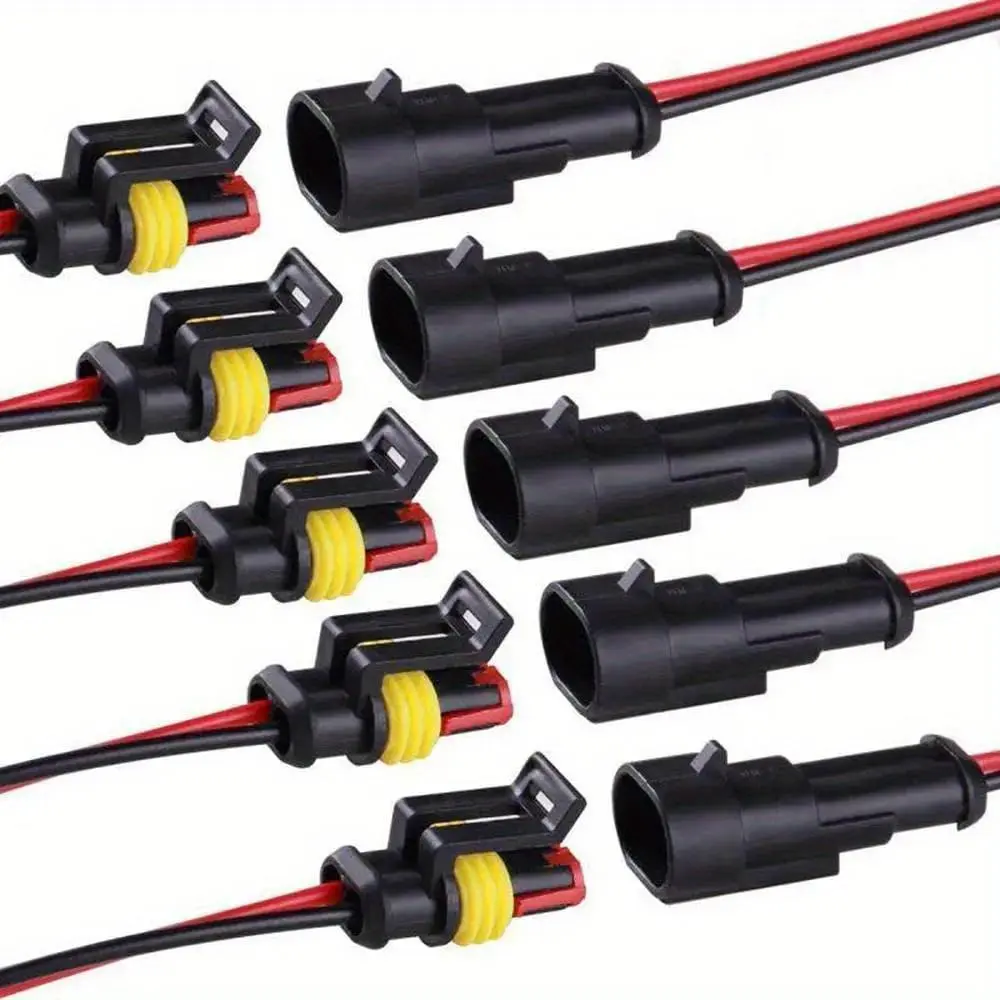 UMLIFE 10pcs/5pairs 2 Pin Connector, Quick connect Terminal, Male and Female Way 20AWG Wire Suitable for Car Truck Boat Other Wire Connection, Wire Terminal Connectors, Plug in Connectors