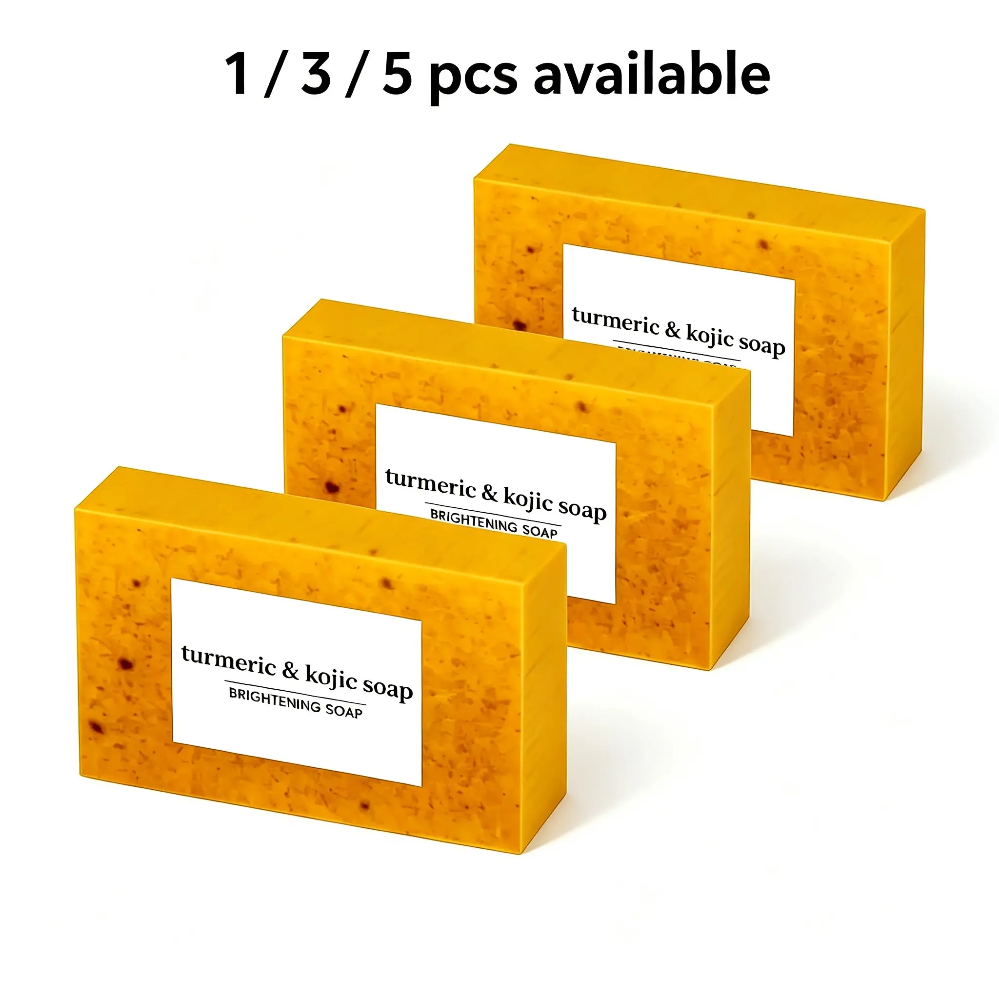 Turmeric Kojic Acid Face & Body Cleansing Bar Soap, Gentle Scrub Granules, Vitamin C Infused, Mild Hydrating Moisturizing, for All Skin Types