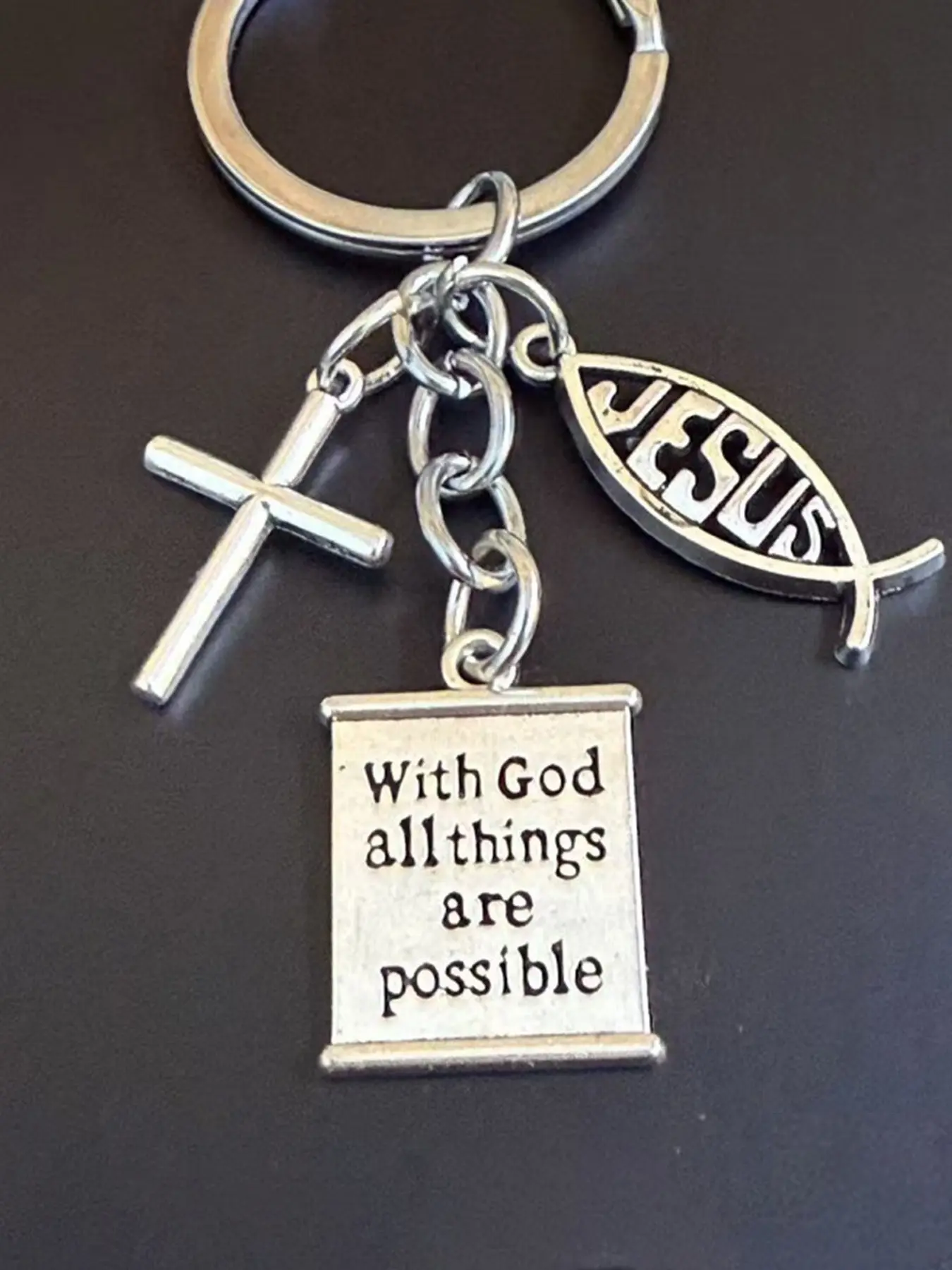 Cross Keychain, Zinc Alloy Accessories, Men's Bag Charm, Cross Pendant Key Ring, Versatile Key Holder, Durable Design