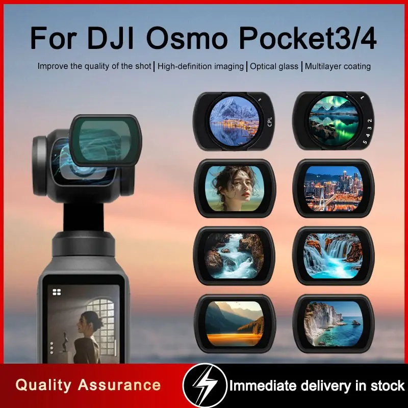 Dji Pocket 3/4 Magnetic Filter Cpl Adjustable Polarizer Nd Graduated Neutral Density Lens Accessory Photography Equipment for High-Quality Photography