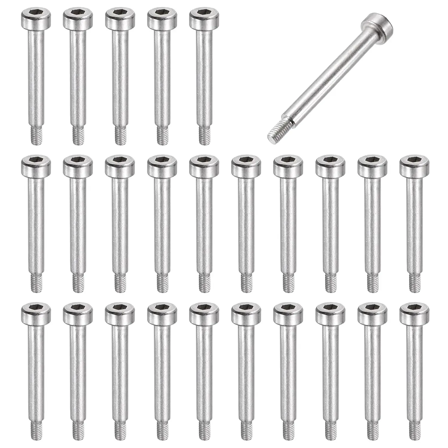 26 count 304 Stainless Steel  Bolt 4mm  Dia 25mm  Length M3x0.5 Thread Hex Socket   for Hydraulic Injection Molding Machinery Industries