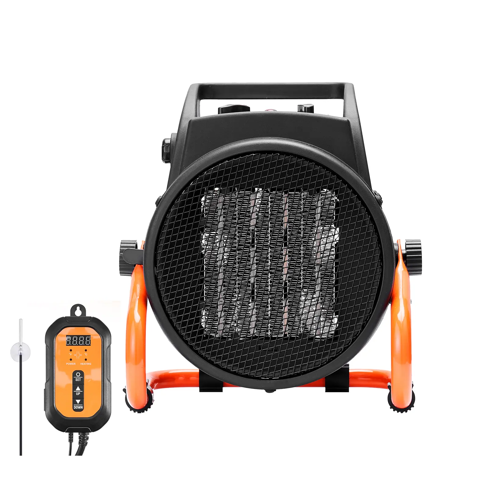 Greenhouse Heater with Thermostat, 1500W/5100BTU High-End Power, 22W Fan Power, Cold Rolled Plate + High Hardness Alloy Steel Construction, Hot and Cold Modes