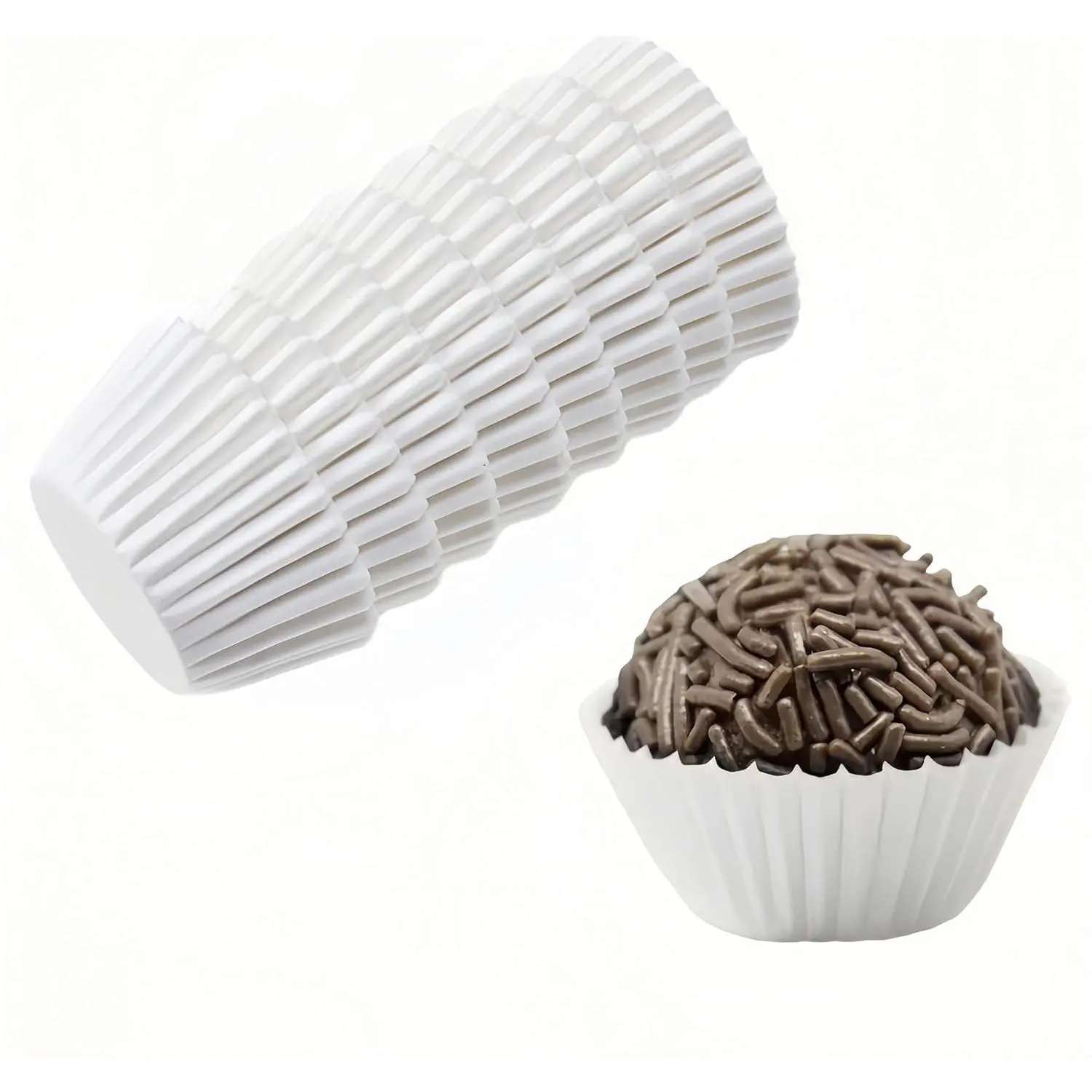 1000 Pcs (4#) - Forminha de Brigadeiro Número 4, Brigadeiro Forminhas 1 Inch, Forminhas para Brigadeiro, White small Cupcake Liners, Paper Wrappers for Chocolate Truffles, Baking, and Party Desserts
