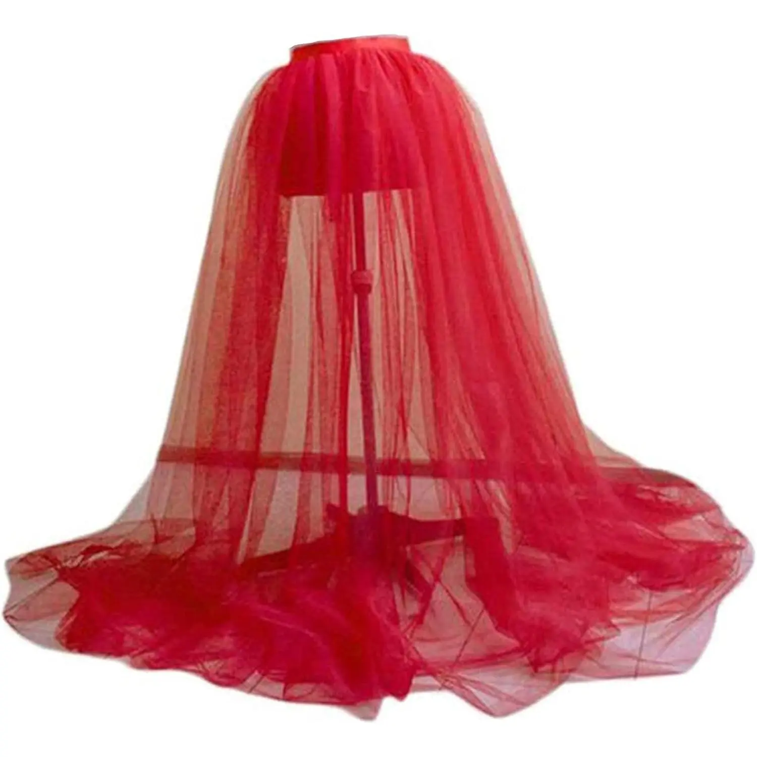 Women Tulle Tutu Long Skirts Wedding Party Cocktail Prom Bandage Mesh Maxi Dress Overskirt Overlay Long Bridal