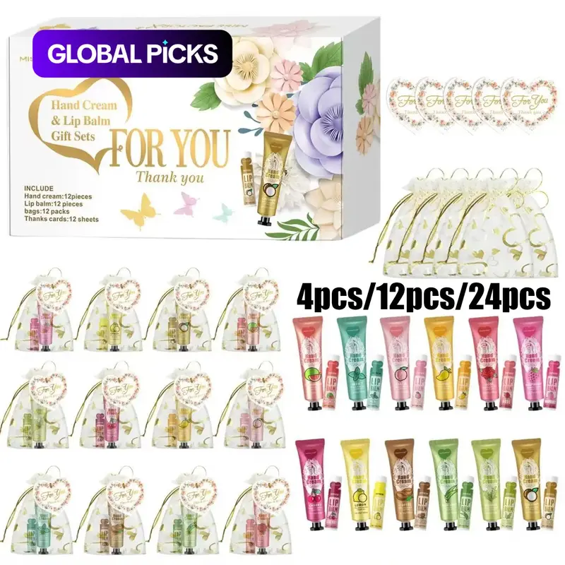 Christmas Gift Set Hand Cream and Lip Balm Care Set, Perfect for Valentine's Day, Mother's Day, Non-Toxic, Natural Ingredients, All Skin Types #GLOBAL PICKS