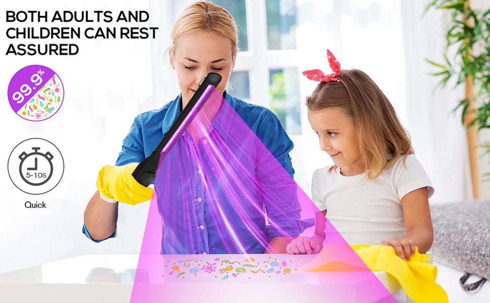 UV Light Sanitizer, UV Sanitizer Lamp Portable Travel UV Light Sanitizer Wand (Black)