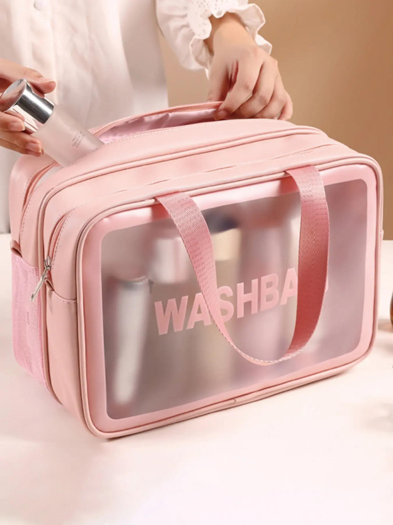 Large Capacity Dry Wet Separation Bag, Women's PU Waterproof Handbag, Perfect Travel Bag, Travel Essentials Organizer, Durable & Practical Design