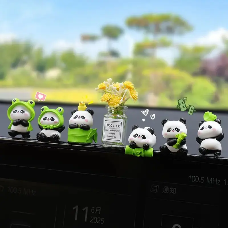 6PCS Cute Panda Animal Resin Models - Collectible Ornament, Desktop Decoration Ornament, Resin Animals Variety Pack for Desk & Garden Decor, Kids' Leisure Outdoor Recreation Toy Gifts, Tabletop Decor, 6Pcs1, Toys