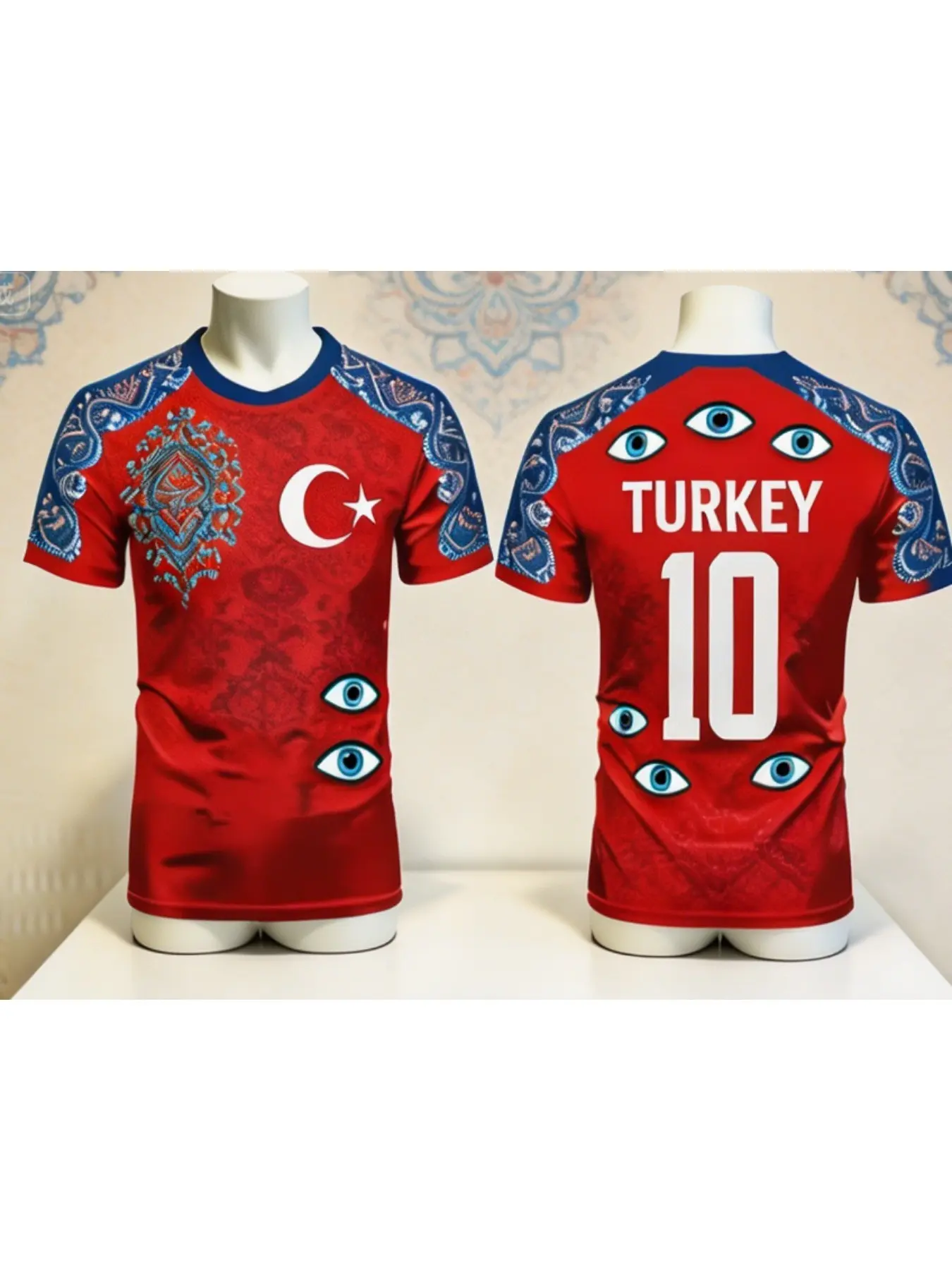 2026 New Turkish Soccer Jersey, Unisex Round Neck Short Sleeve, 3D Print Summer Fashion Sport T-Shirt, Loose-Fit Long Sleeve, Football Tee, Soccer Shirts