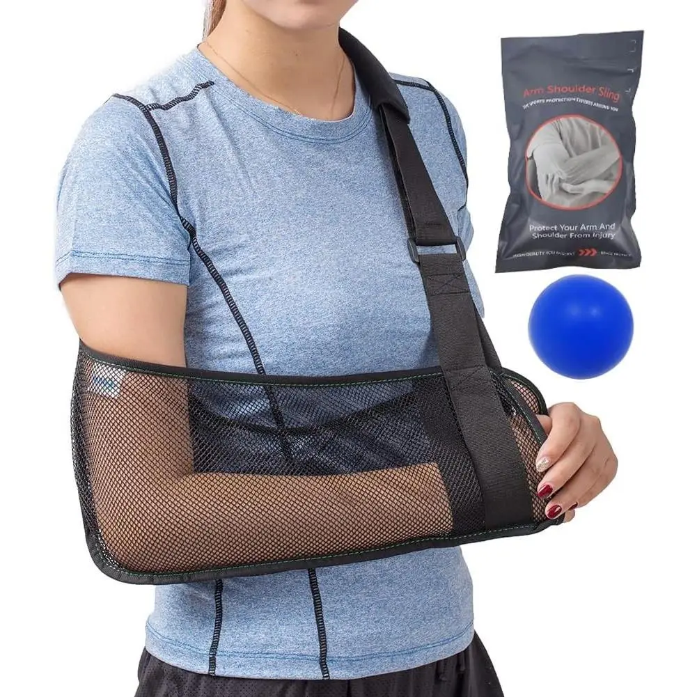 Mesh Arm Shoulder Sling - Adjustable Medical Shoulder Immobilizer for Shower - Arm Brace for Torn Rotator Cuff, Elbow & Wrist - Fits Men & Women, Left or Right Arm