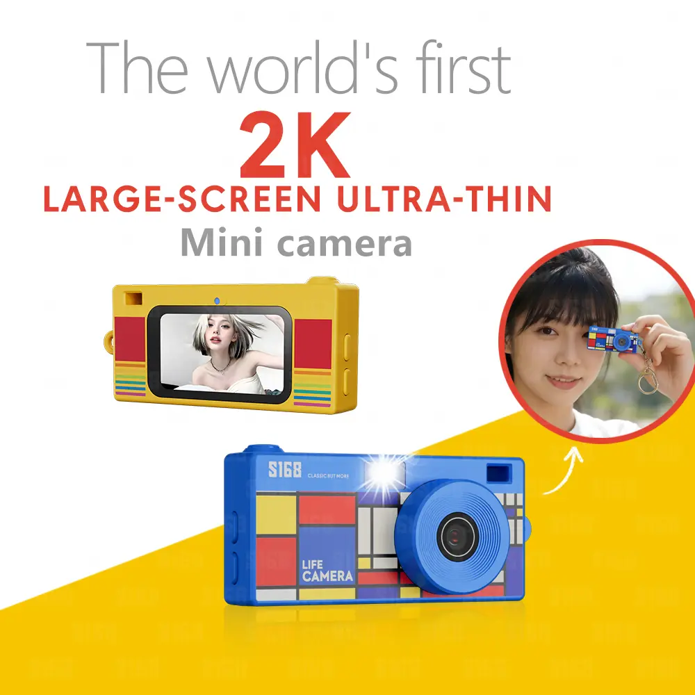 Cross-border bestseller S168mini camera for photo and video recording, small digital camera for cycling, hiking, pet recording, convenient mini pendant thumb camera, colorful and trendy