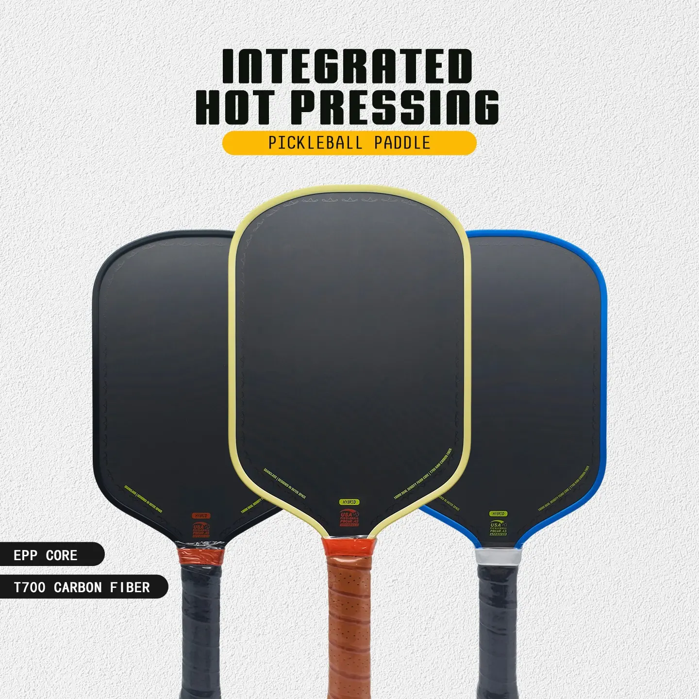 New Hot Pressed One-Piece Dual Density Foam Core Extended T700 Carbon Fiber Pickleball Paddle, Bread & Butter Loco Sports Grade Paddle