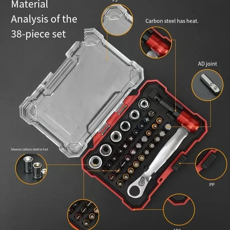 Multifunctional Screwdriver Bit Set with Cross, Flat, Hex and Star Heads, Essential Home Tool Kit for Easy Repairs and DIY Projects