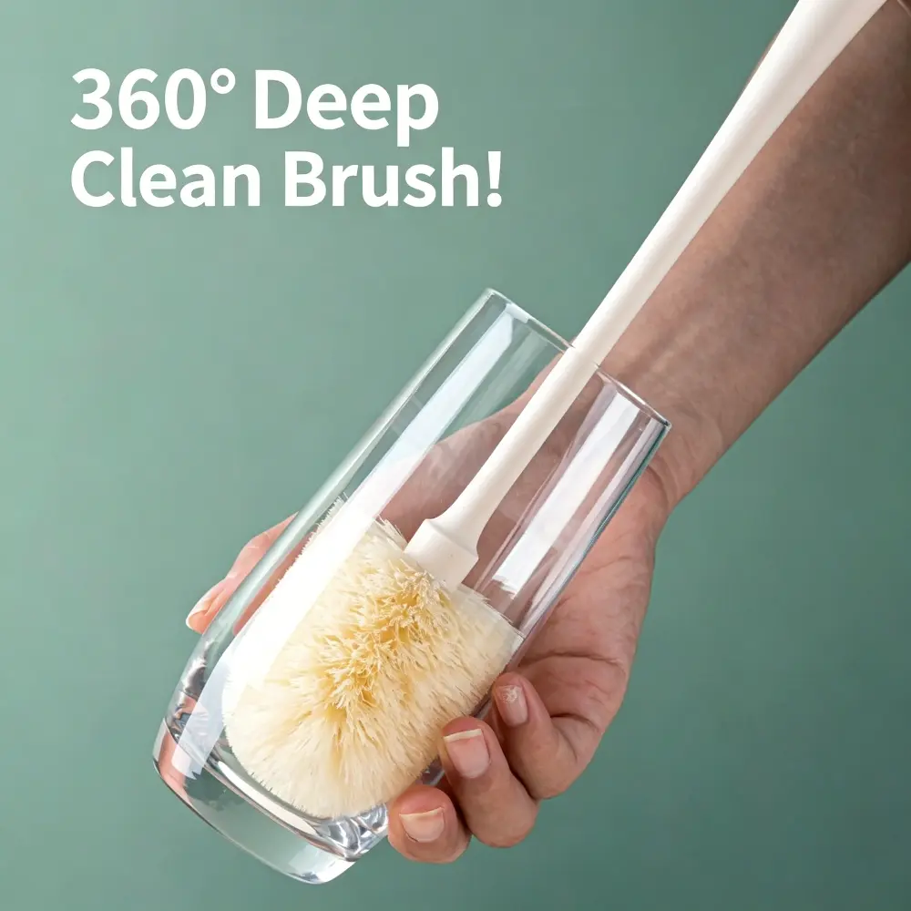 3-in-1 Multifunctional Cleaning Brush Set, Long Handle Bottle Brush, Straw Brush & Lid Cleaner for Baby Bottles & Cups