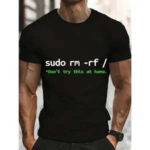 Casual, Men's T-Shirt, Sudo Rm -Rf / Command, Everyday Wear, Tech Enthusiast Gift