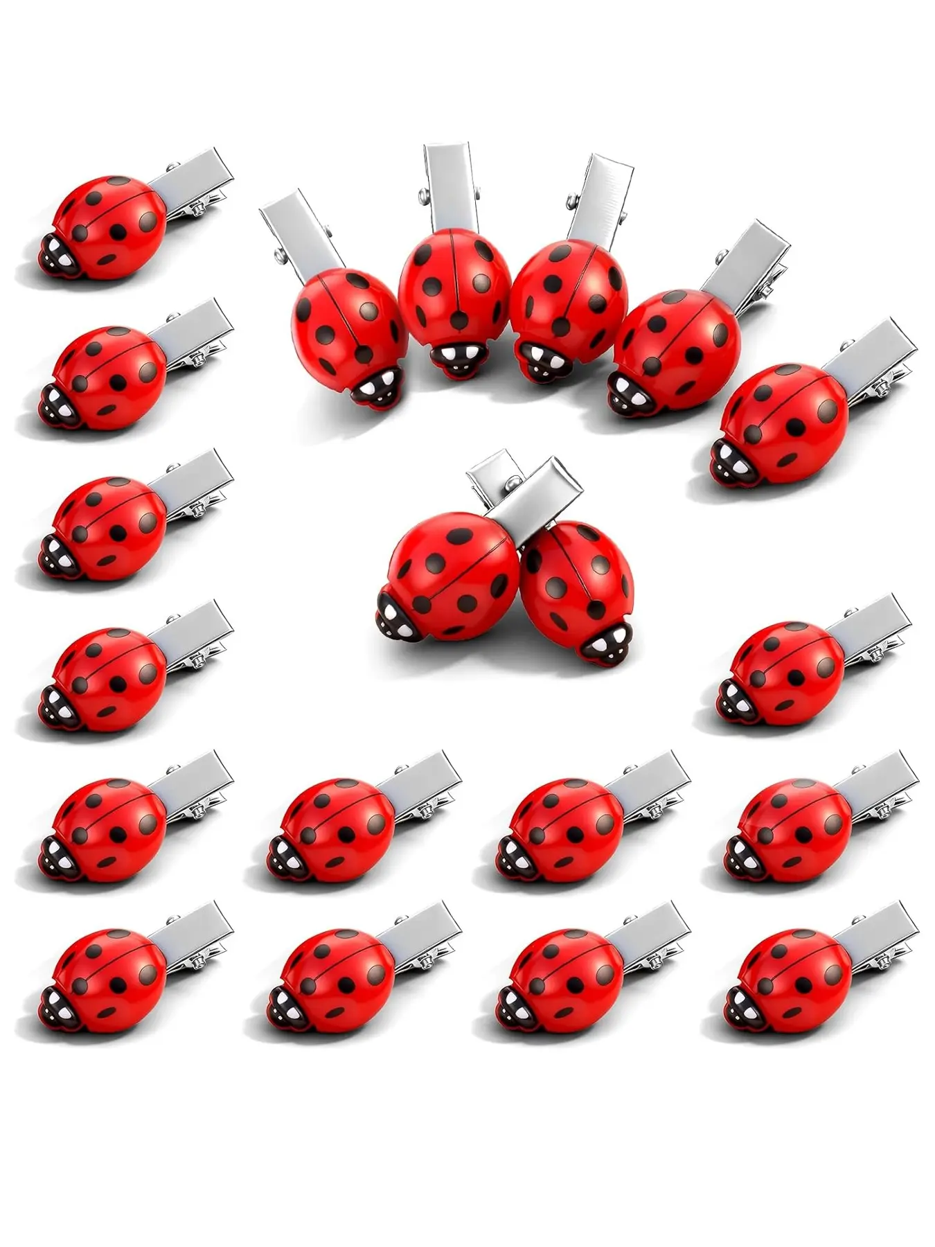 20 Pcs Ladybug Hair Clips, Fun Animal Lady Bug Hair Clips, Cute Lady Bug Barrettes for Cosplay Themed Party, Kids Accessories, Fashion Hair Accessories