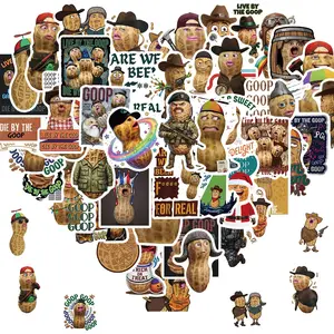 50pcs Funny Burnt Peanut Goop Stickers, Cartoon Bungulators Meme Sticker Pack, Scrapbooking Stickers, Waterproof Vinyl Decals for Laptop, Book, Water Bottles, Journal, Scrapbook