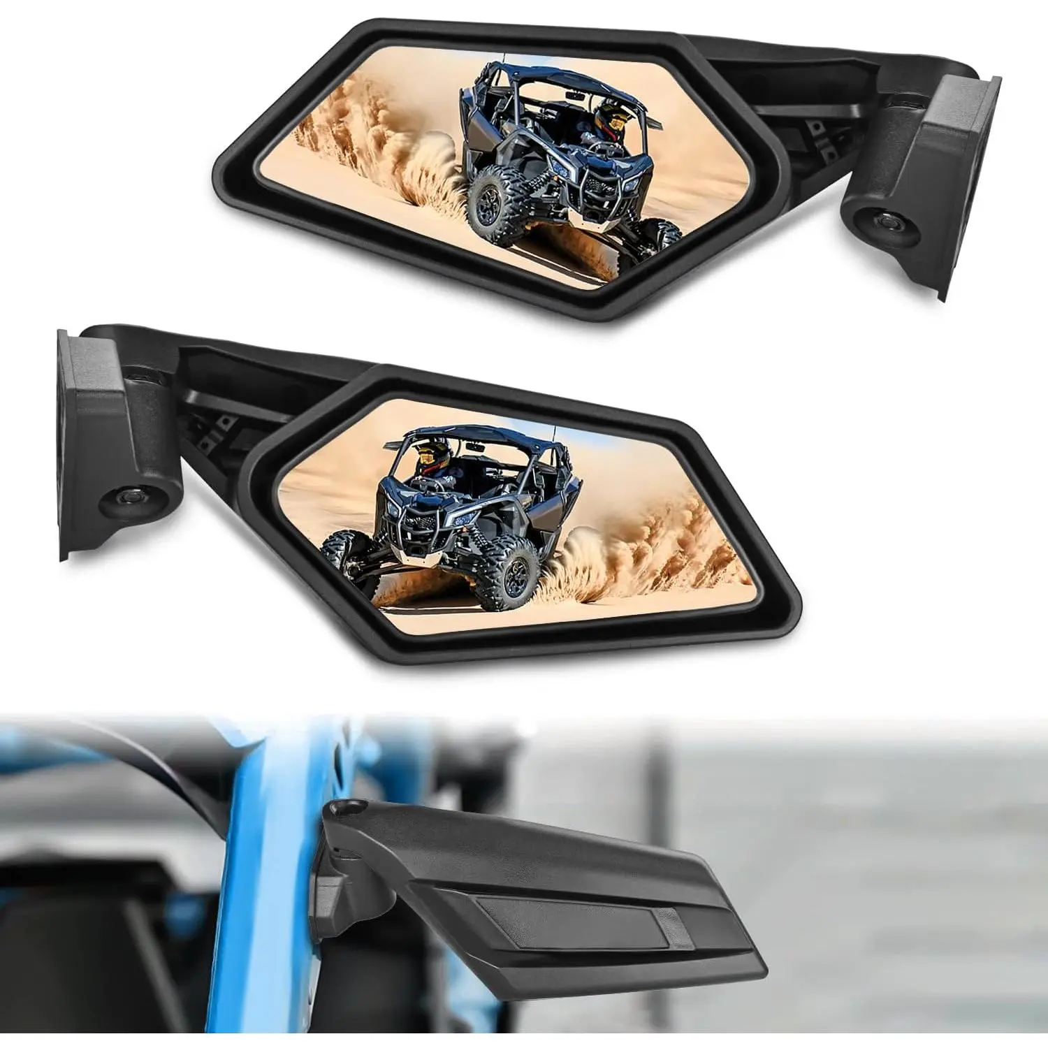 Nilight Foldable Aluminum Adjustable Racing UTV Replacement Side Rear View Mirrors - Factory Hole, OEM Matched, Can-Am Compatible with 2016-2023 Maverick X3 Turbo/DS MR RS Turbo R/X3 Max/1000 Car Exterior Accessories