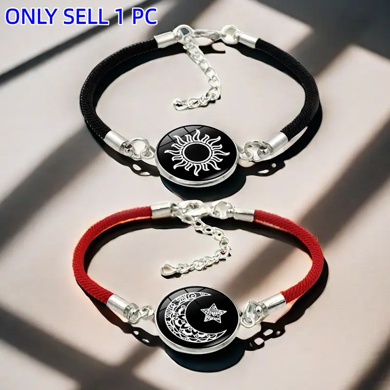 Day Moon Lover Braided Wristband, Unisex Student Couple Night Glow High Quality Bracelet, Valentine's Day Gift, Romantic Jewelry for Couples