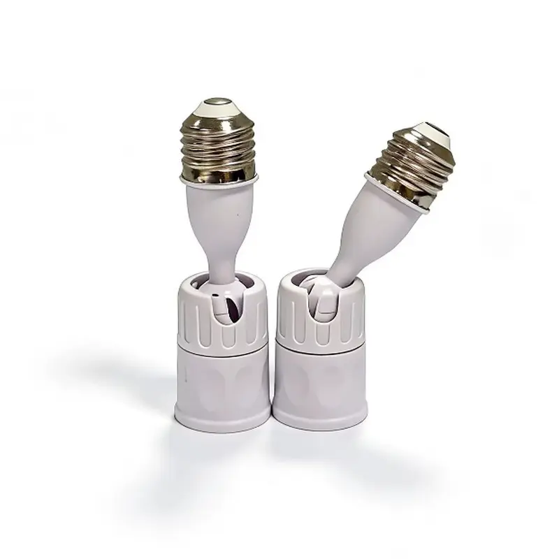 E27 to E27 Light Socket Extender Adapter, 360  Rotatable  90  Bendable Universal E26 E27 Medium Screw Base Lamp Holder Converter, Flexible Bulb Extension Socket for LED, Incandescent, Fan Lights