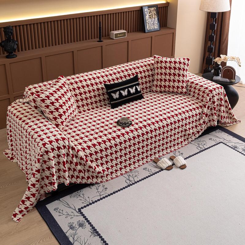 Geometric Pattern Sofa Cover, 1 Count Soft Comfortable Washable Sofa Slipcover, Dustproof Couch Protector, Universal Sofa Protector, Dustproof Sofa Protector for Home Living Room Bedroom Hotel Dormitory, Elastic Sofa Slipcover, Sofa Couch Covers