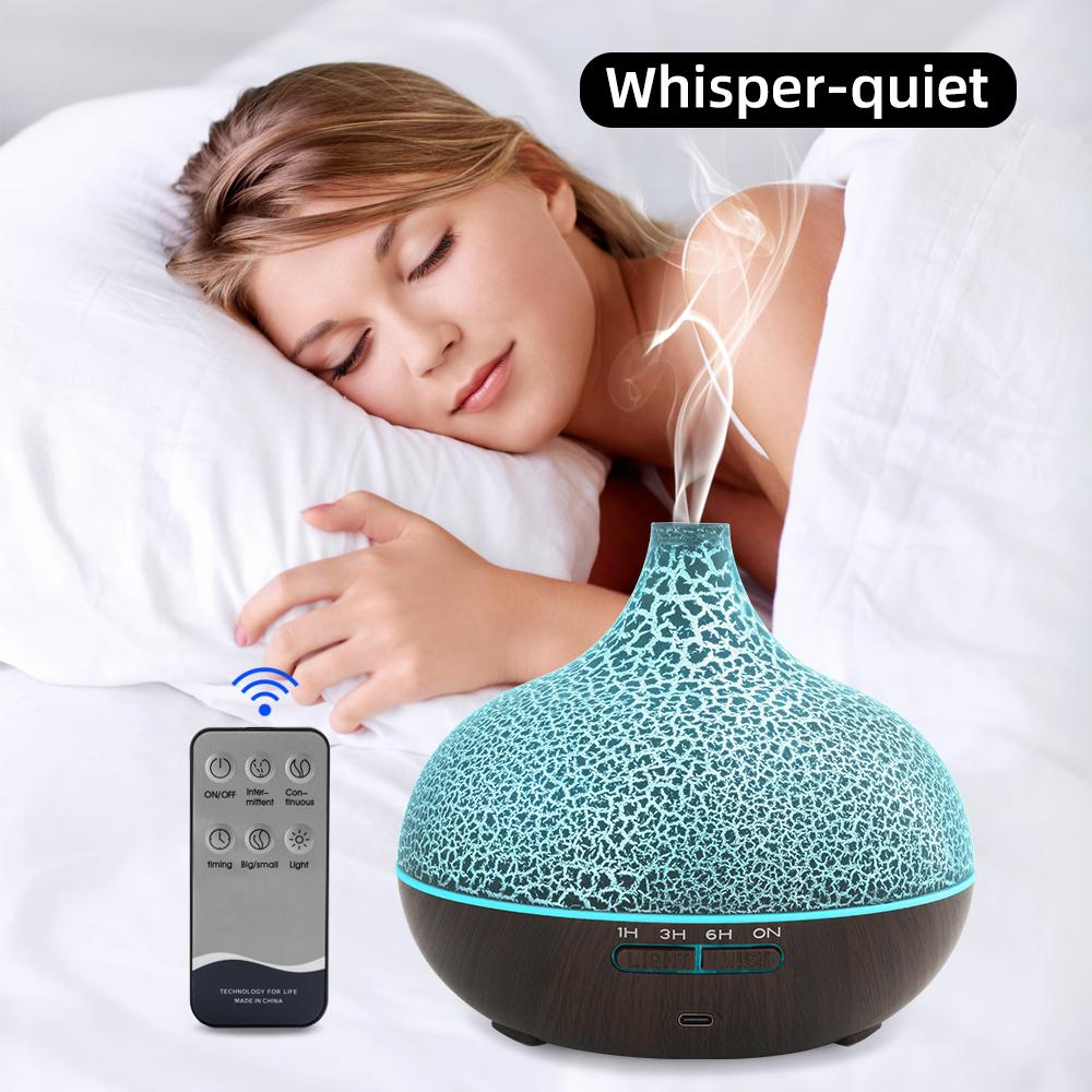 Air Humidifier & Essential Oil Diffuser Combo Ultrasonic Cool Mist Maker for Home Remote Control Quiet Smell Distributor for Large Rooms 550ML Capacity with LED Lights and Auto Shut-off Feature