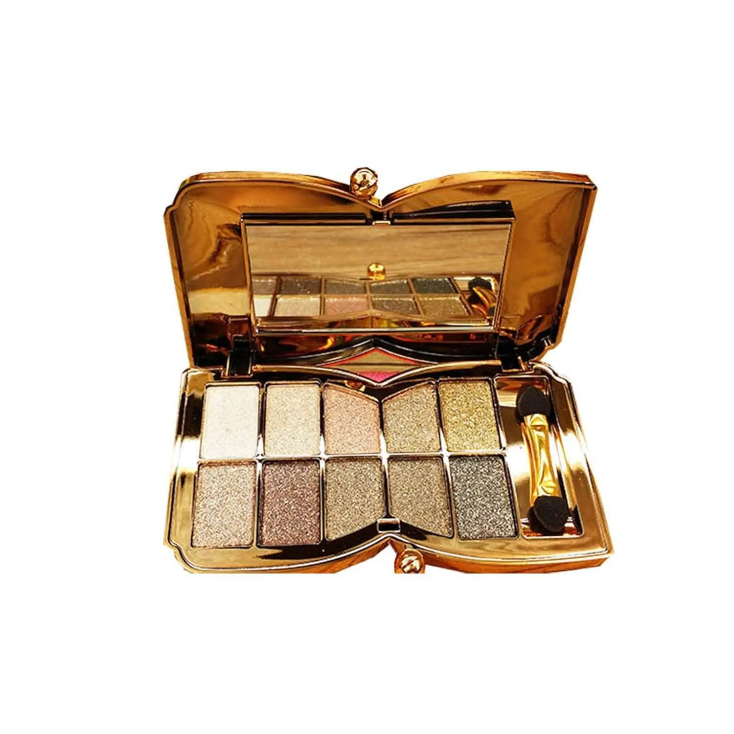 Bernecy 10-Color Glitter Eyeshadow Palette - Colorful Cosmetic Eyeshadow, Sparkling Pressed Glitter, Highly Pigmented, Long-Lasting, Apply Easily, Small Gold Eye Makeup Set (Type 5), Colorful Eyeshadow Palette, Safe Materials